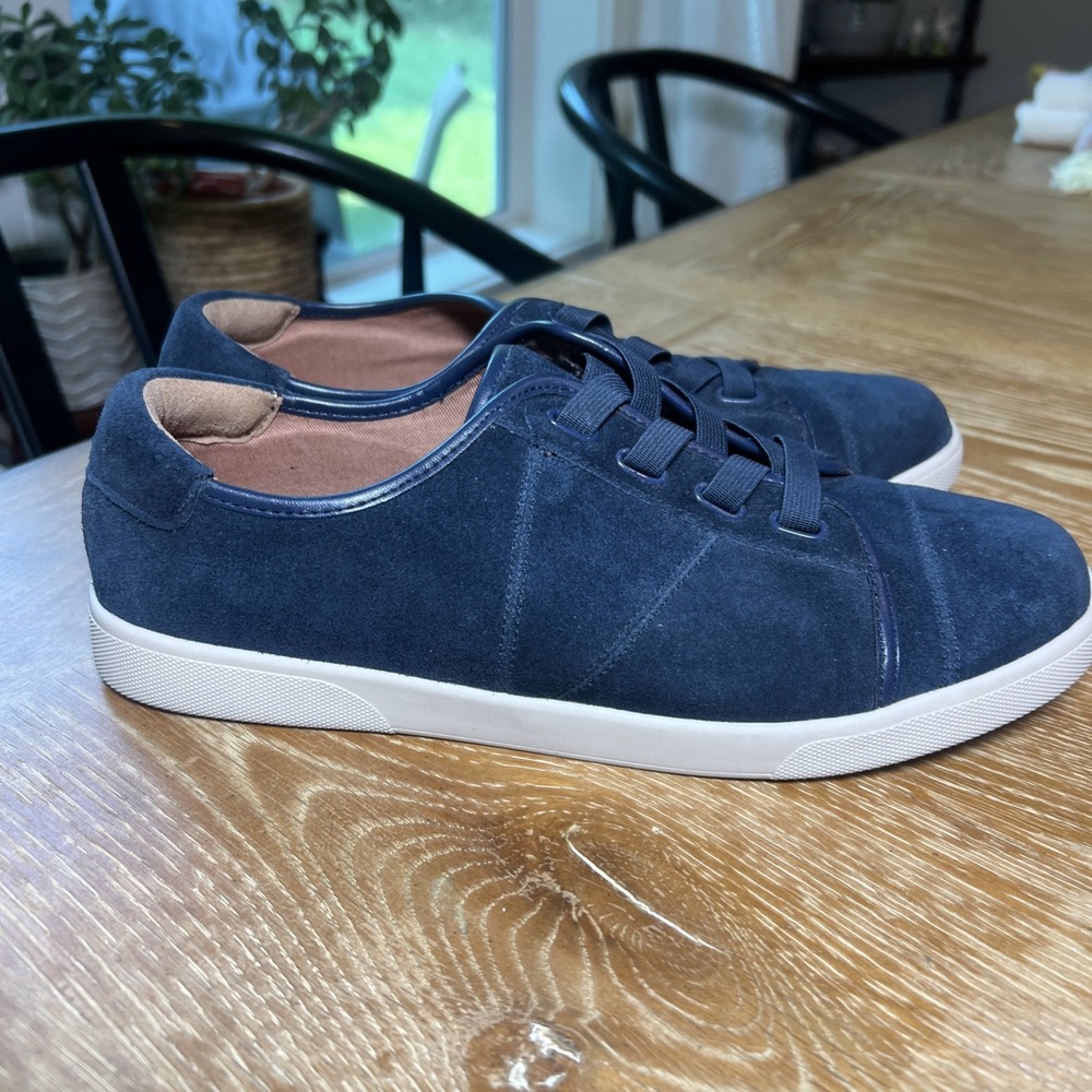 VIONIC Orthaheel Jean Suede Comfort Blue Slip-On Sneakers Women's Shoes Sz 9.5